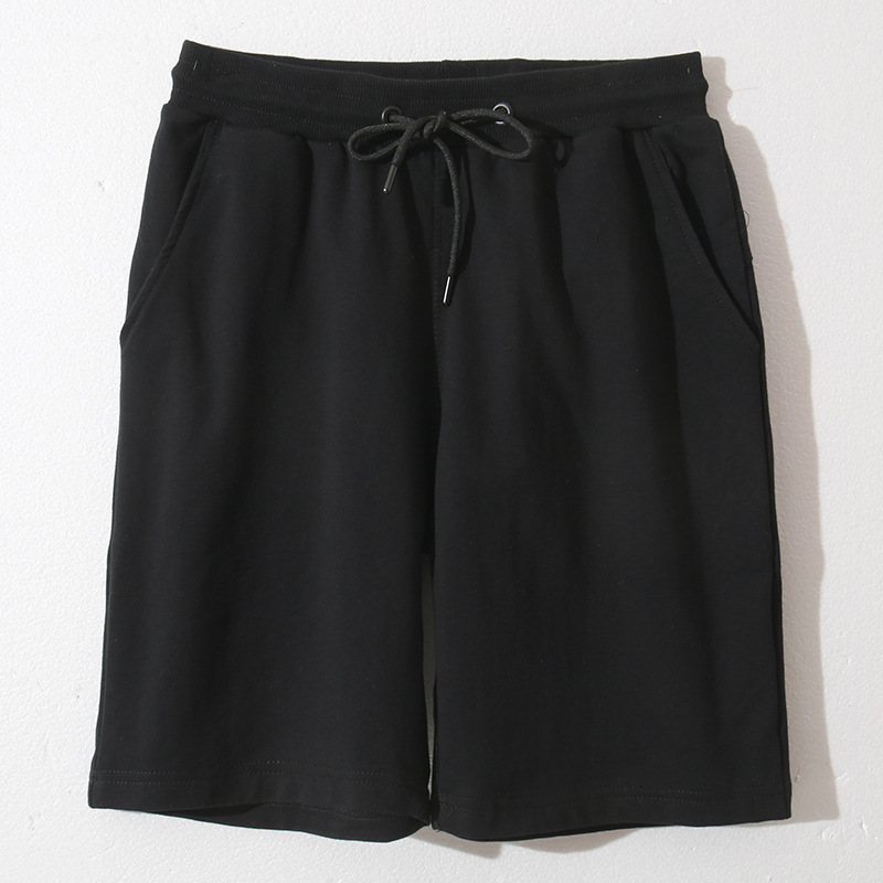 Loose Elastic Waist Solid Color Shorts Casual High Waist Wide Leg Five Point Pants Black - Shop at LoveMi