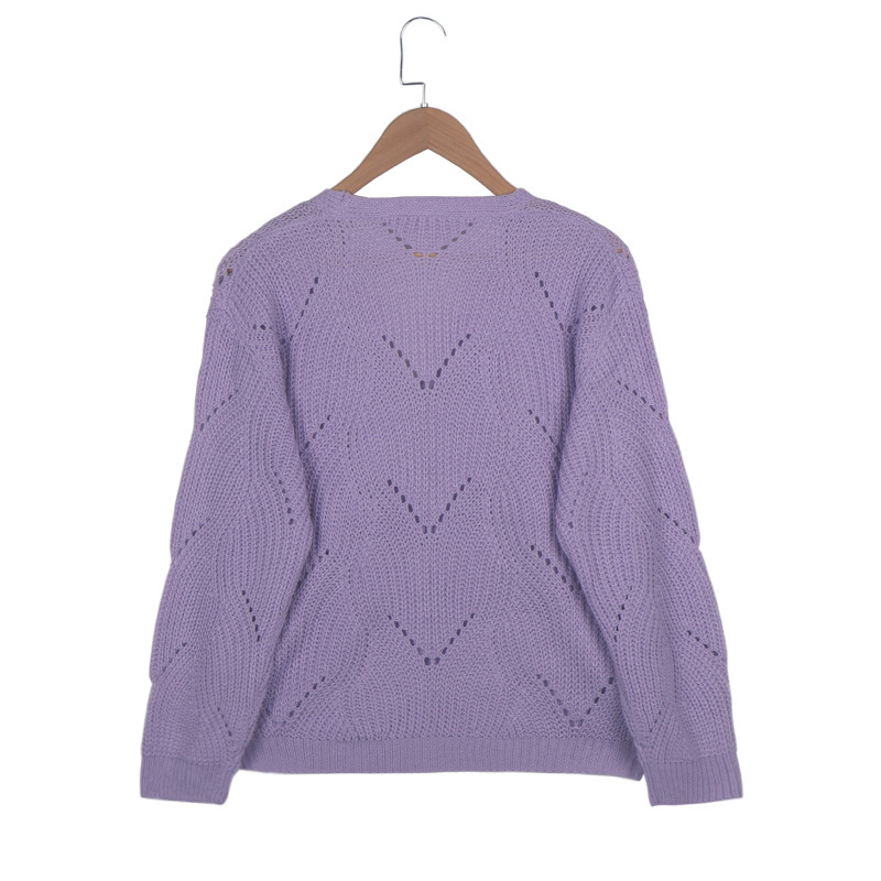 New Sexy V Neck Hollow Knit Top