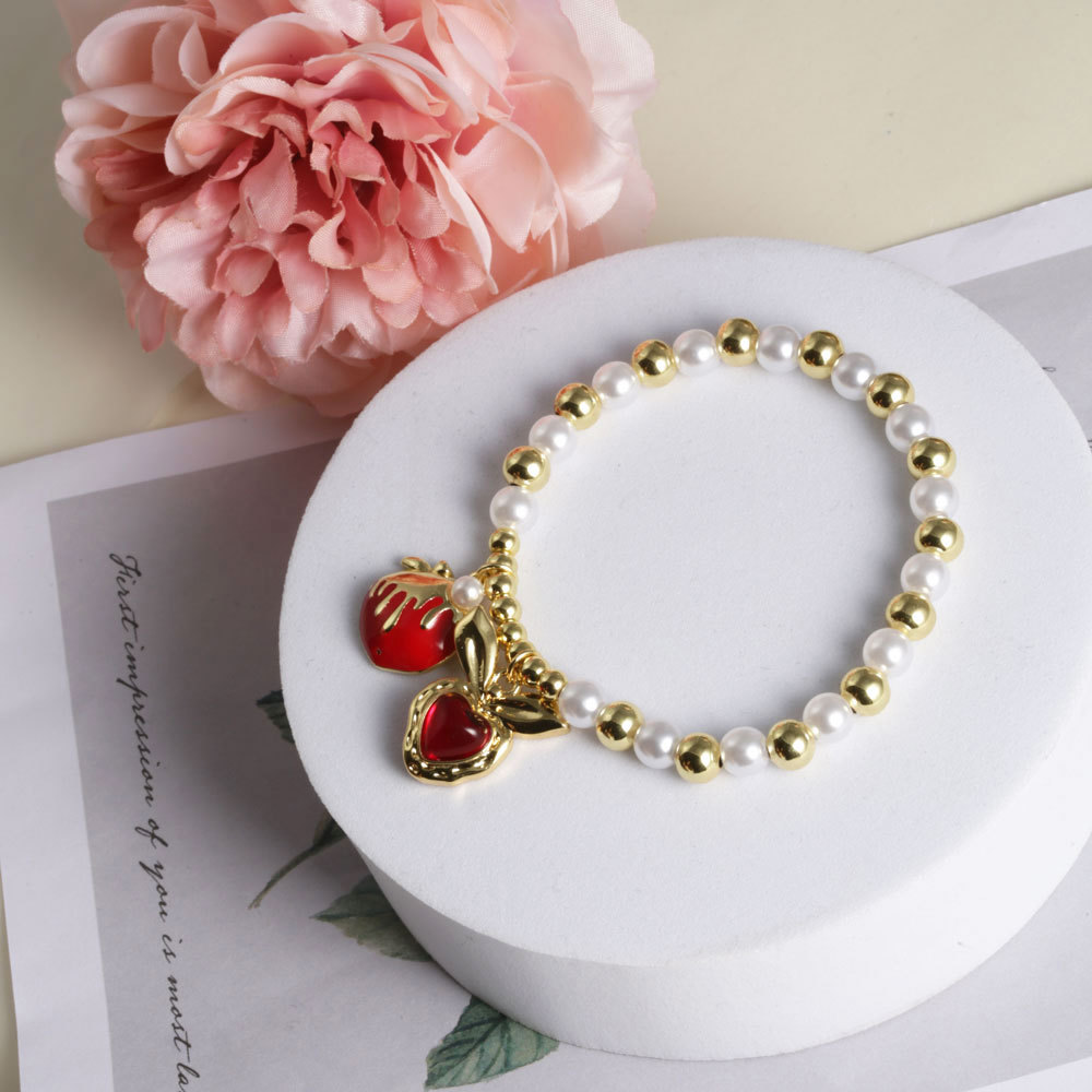 New Drip Oil Rabbit Love Pearl Bracelet