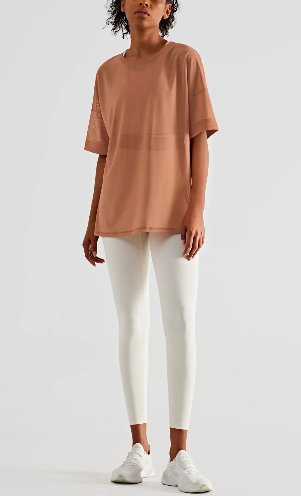 Yoga Fitness Loose Moisture Wicking Quick Dry Top - Desert Sun-4Size