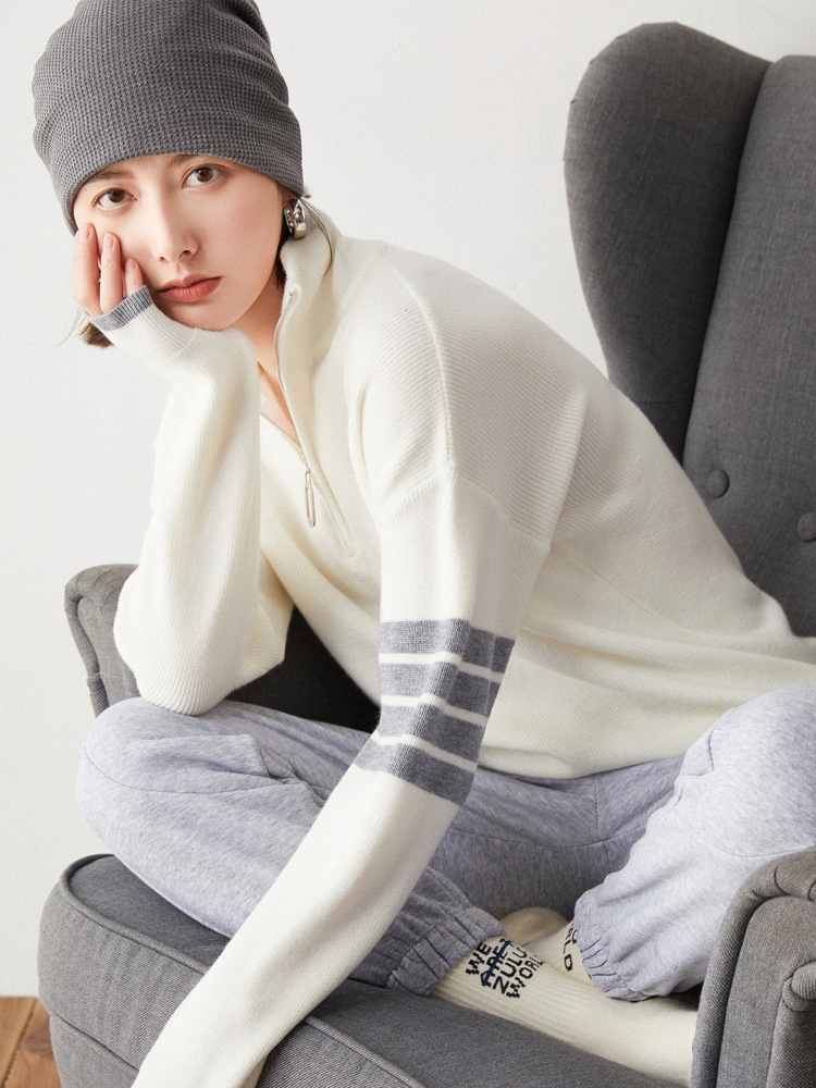 Title 3, Knit Sweater Women Loose Pullover High Collar 7...