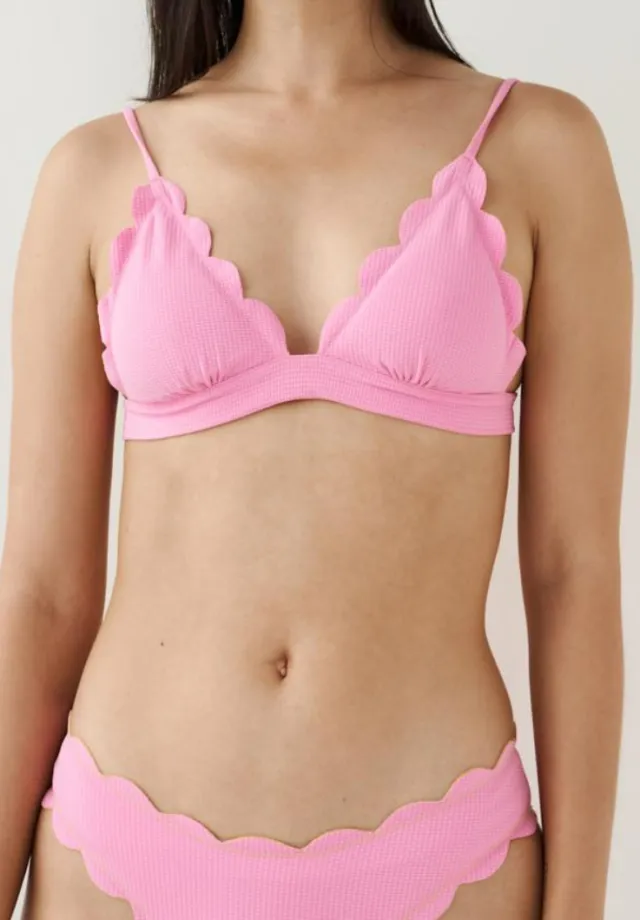 Ladies Fashion Cutout Lace Up Halter Swimsuit Pink - Shop at LoveMi