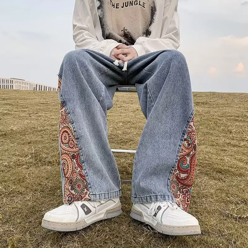 Fall Thin Ripped Jeans Men's Retro