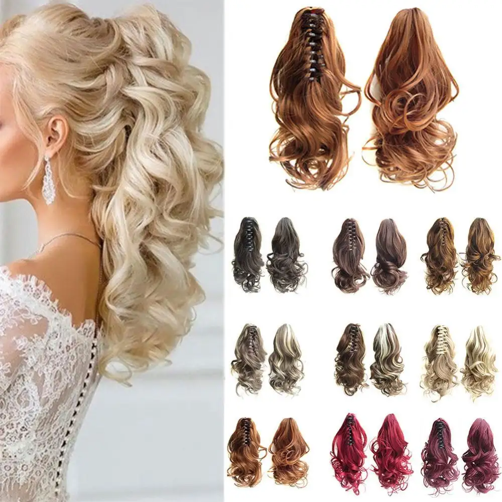 Long Wave Ponytail Wrap Around Clip in Hair Headwear