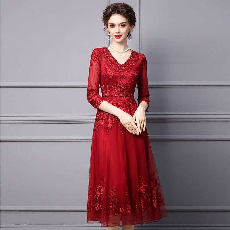 Beaded Embroidered Long Dress Skirt — image 1