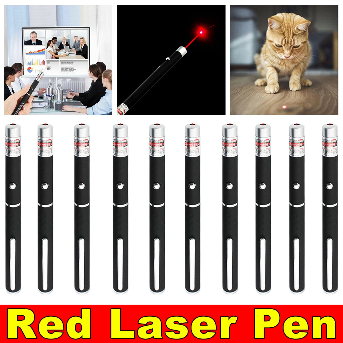 650nm Red Laser Pointer Pen Light Visible Single Beam AAA Lazer Torch 10PCS 9900 Miles Mini Small Teaching Pen Light Pet Toys