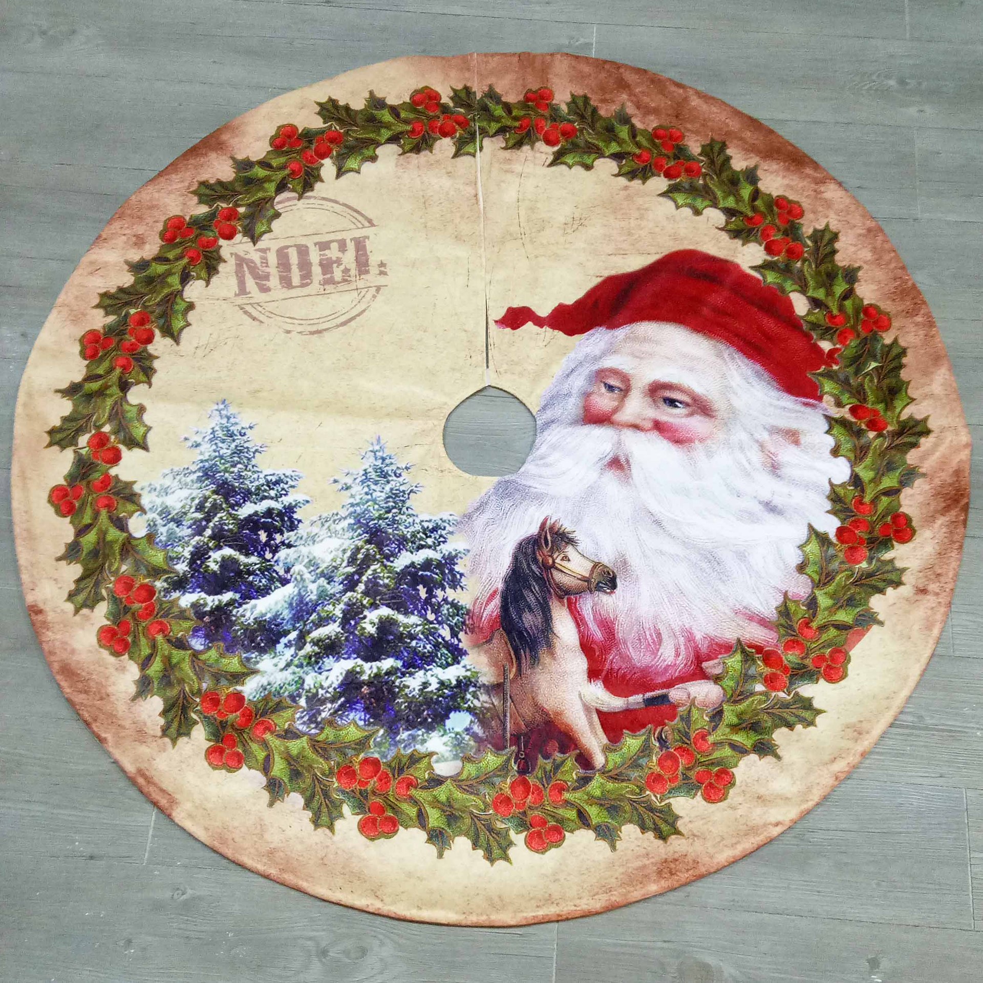 Decorative Tree Skirt At The Bottom Of The Christmas