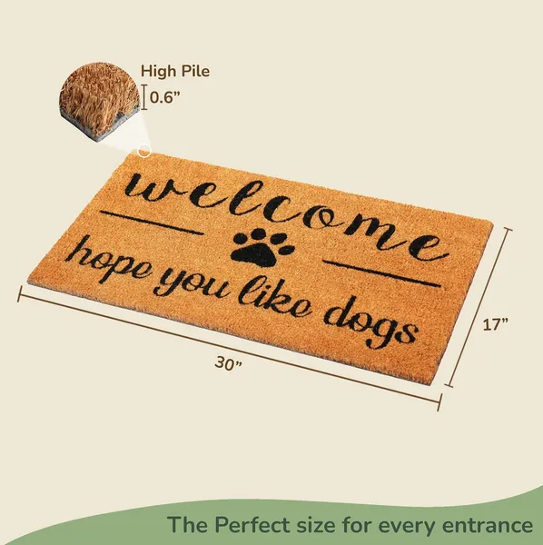 Coir Doormat Front Door Mat With Non Slip PVC Backing Printed Indoor Outdoor Mats For Home