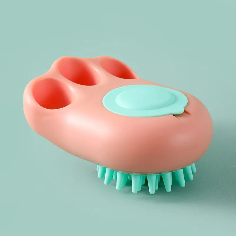 Durable Cat Paw Bath Brush Fine Foaming Labor-saving Cartoon Shape Pet Dog Cat Pet Hair Grooming Brush Reusable Dog Hair Comb Pet Products – image 8