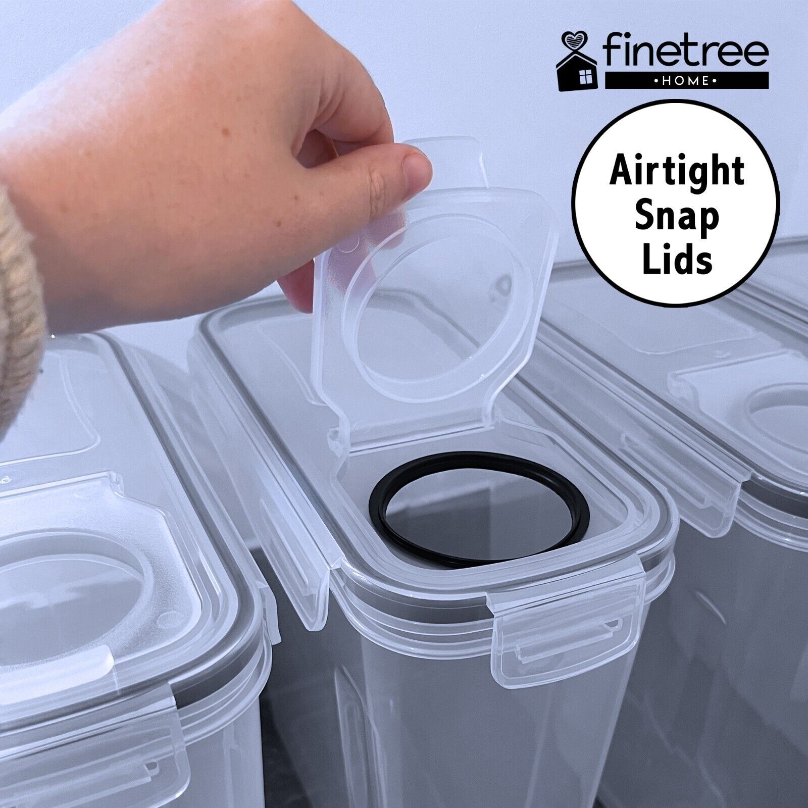 4X 4L Airtight Food Storage Container Kitchen Pantry Dry