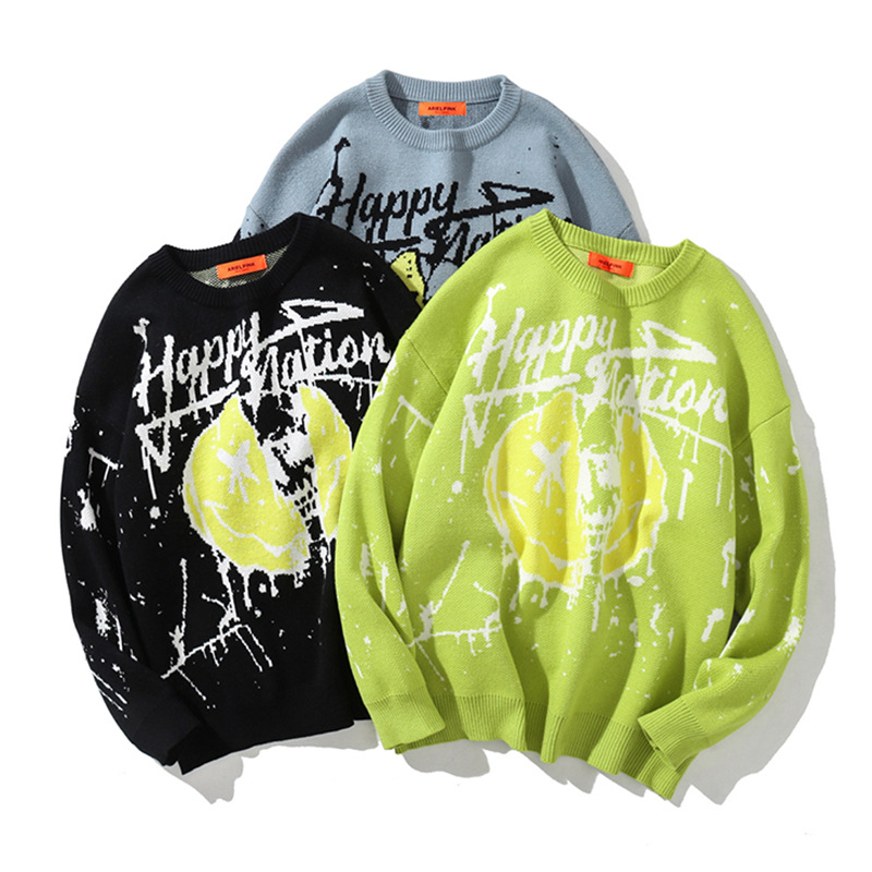 European And American Knitted Sweater Pullover Crew Neck