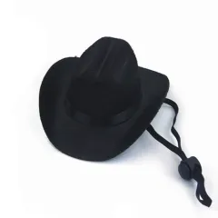 Pet Dog Cowboy Hat Headgear Cat Funny Headwear Outdoor Adjustable Dog Caps Performance Photo Props Cosplay Accessories - Black - View 1