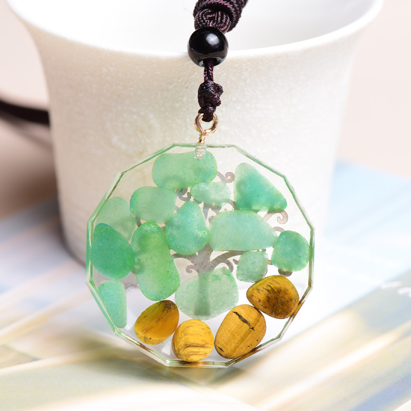 Ogan Energy Tree Of Life Pendant Natural Tiger Eye Stone