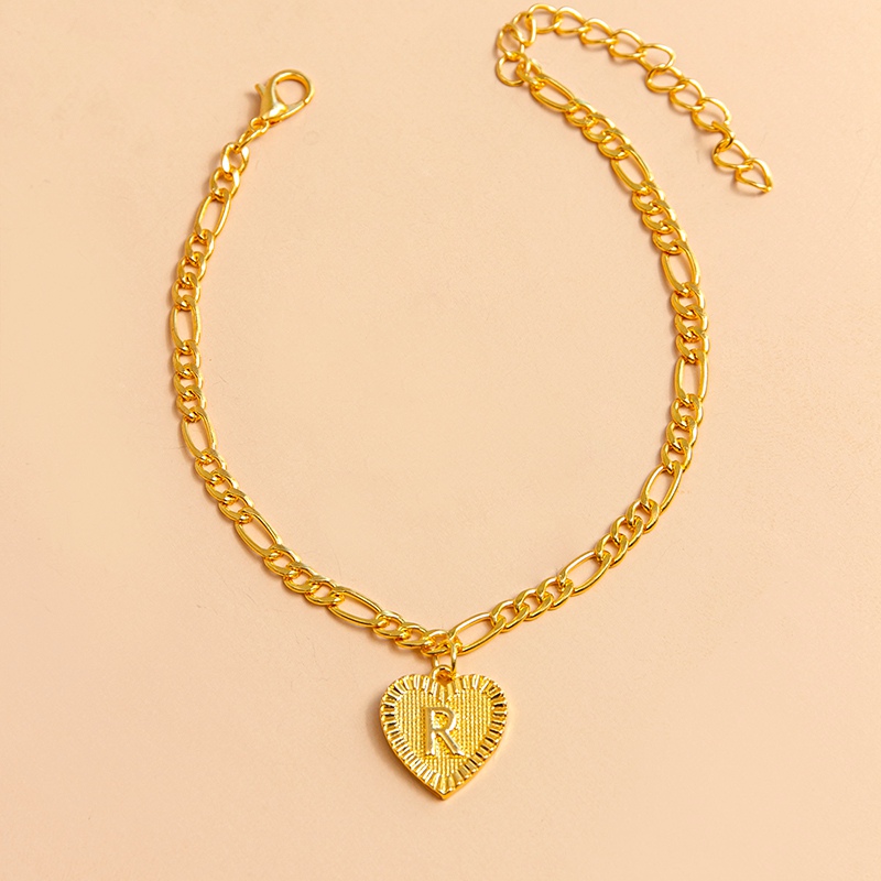 … Color Heart Pendant Foot Bracelets Women