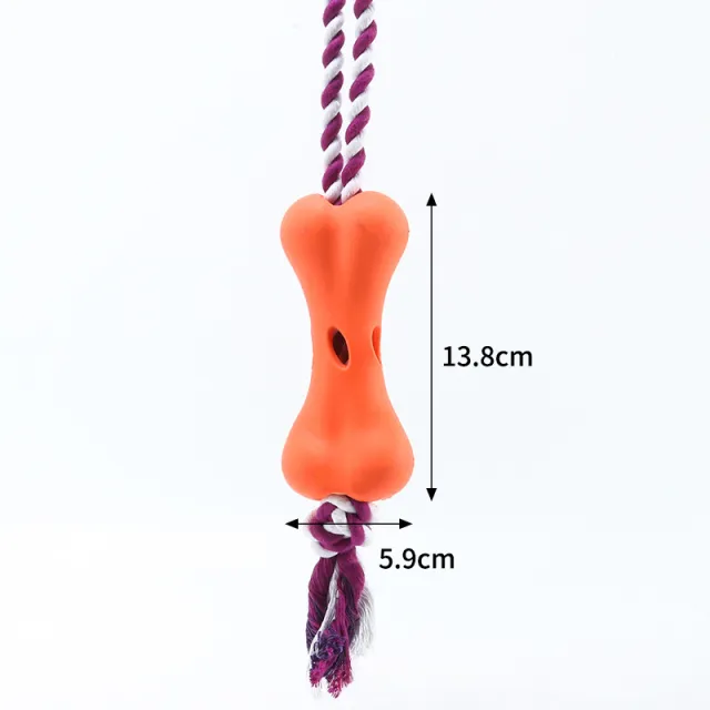 Pet Porous Leaking Bone Rope Knot Toy Gnawing Teeth To Relieve Boredom Can Put Beef Strips Cheese Dog Toy Red - Shop at LoveMi
