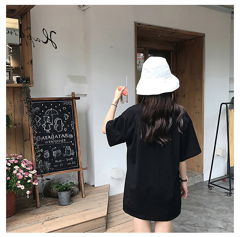 Women's Simple Print Mid-length Short Sleeves