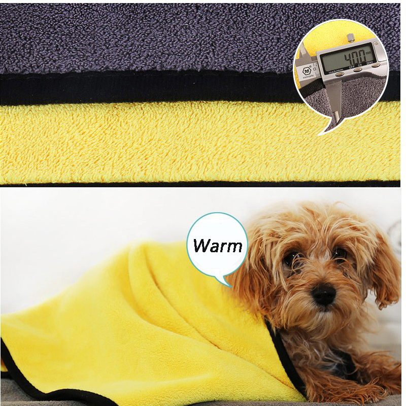 Dog towels for drying dogs, drying towel, dog bath towel, quick-drying pet dog and cat towels, soft fiber towels robe super absorbent quick drying soft microfiber pet towel for dogs, cats yellow