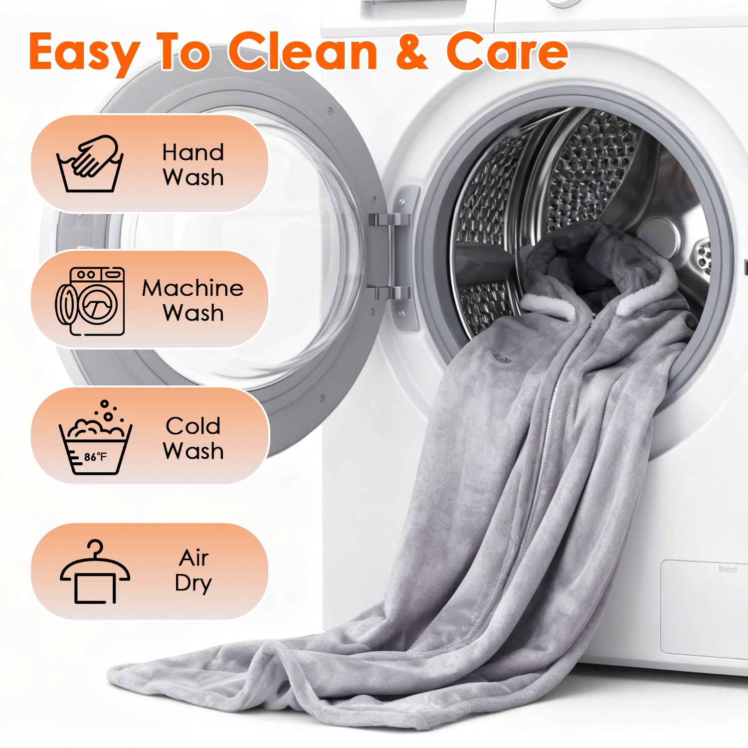 Wearable Heated Throw Blanket With 20000mah Battery Pack Double Sided Flannel Portable Electric Heating Hoodie For Women Men Machine Washable 3 Heating Levels Battery Operated