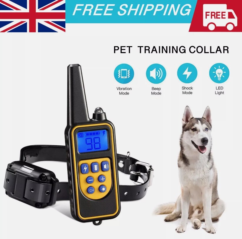 800M Electric Pet Dog Training E-Collar Anti-Bark Obedience Remote Control LCD 9