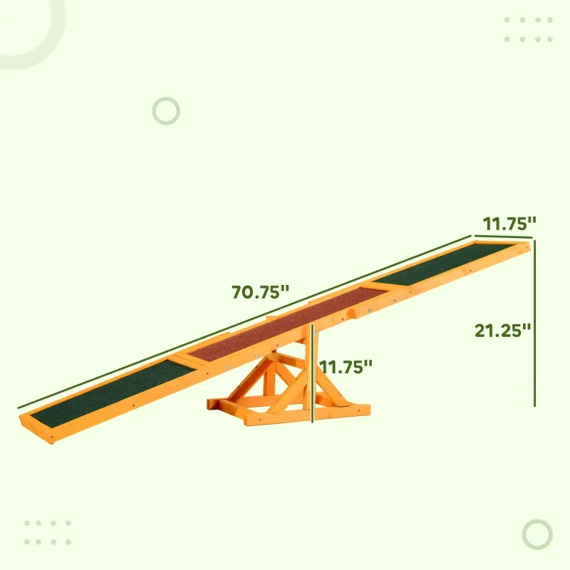PawHut Wooden Dog Agility Seesaw