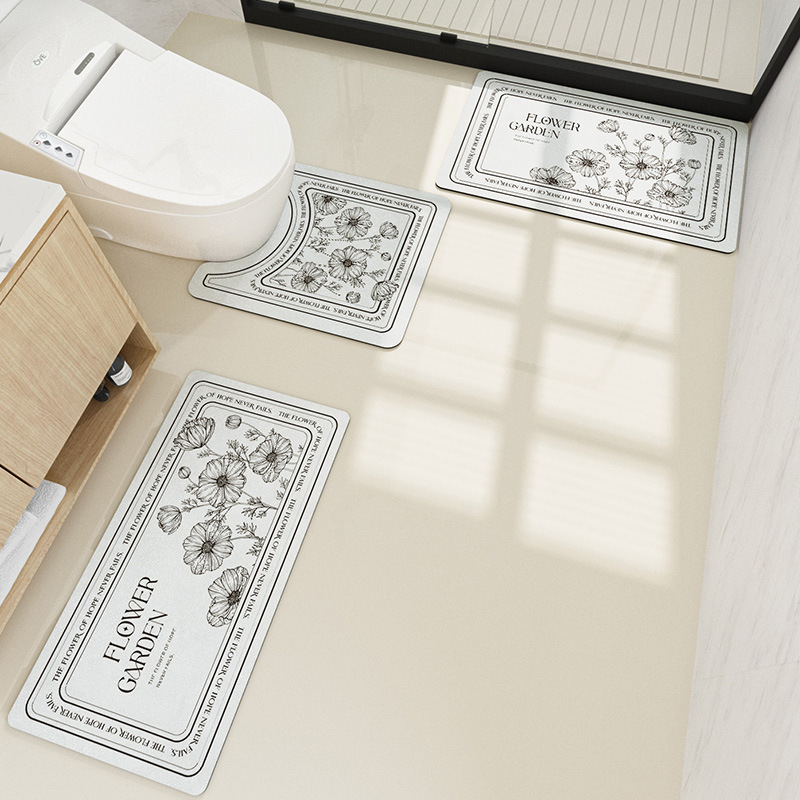 Household Bathroom Non Slip Mat Kitchen Leather Mat