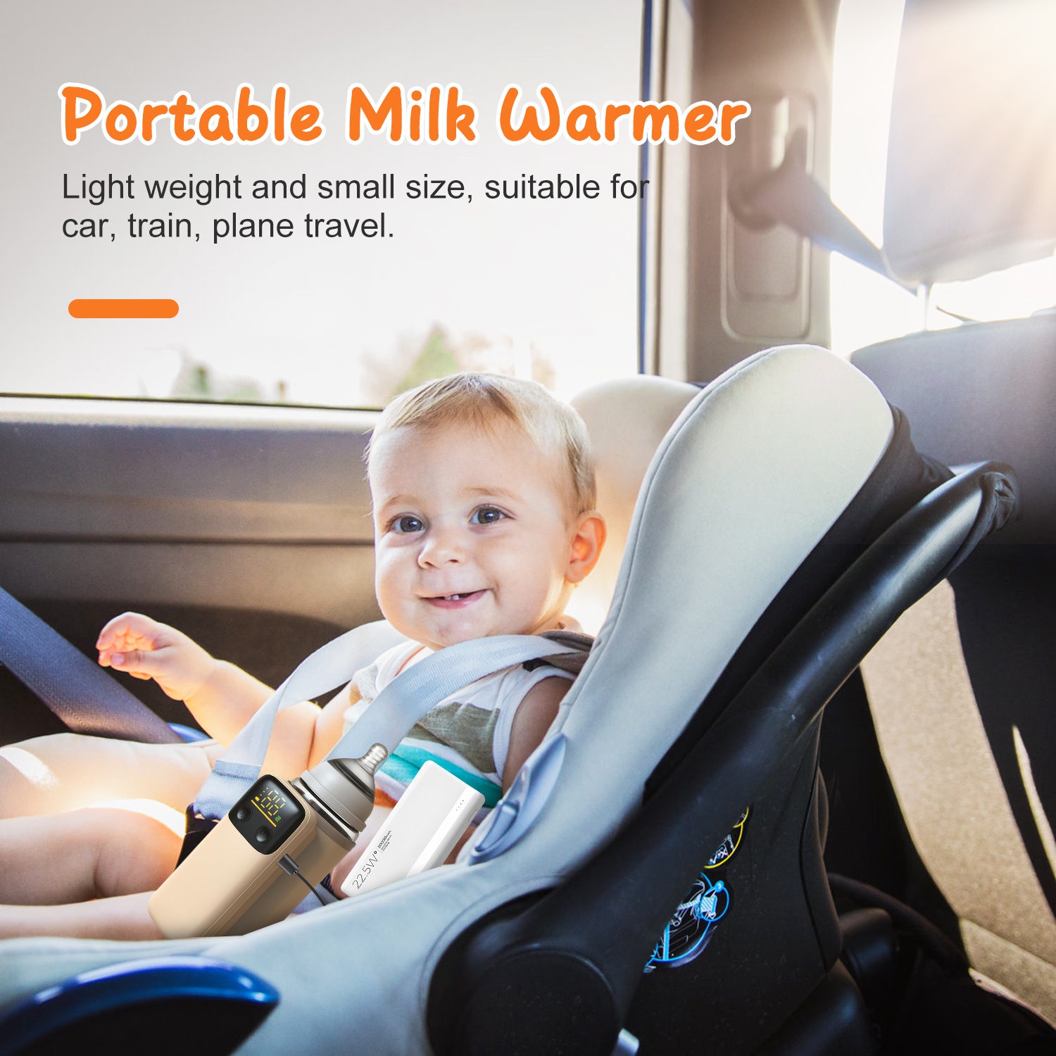 1Pc Portable Bottle Warmer With Night Light On The Go Baby Milk Warmer Milk Formula Warmer For Home Travel With 6 Heating Levels - Image 6