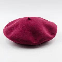 British Retro Autumn And Winter Women's Beret - Wine Red - View 1