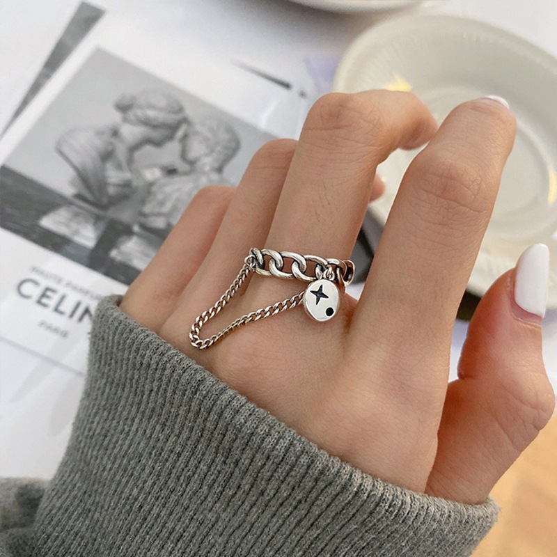 S925 Sterling Silver Female Index Finger Ring Personality Trend