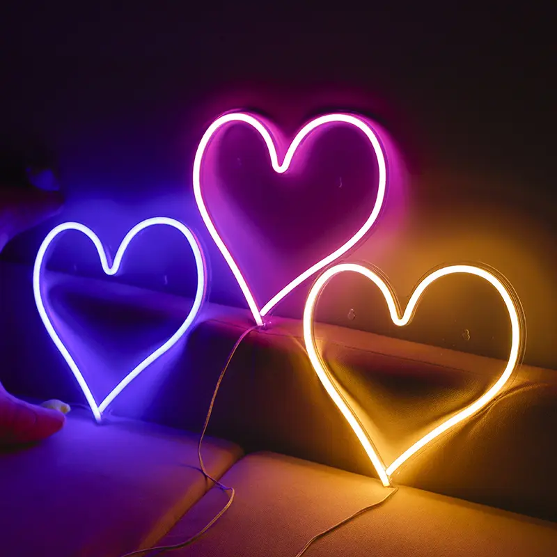 Love Heart Neon Acrylic Transparent Back Molding