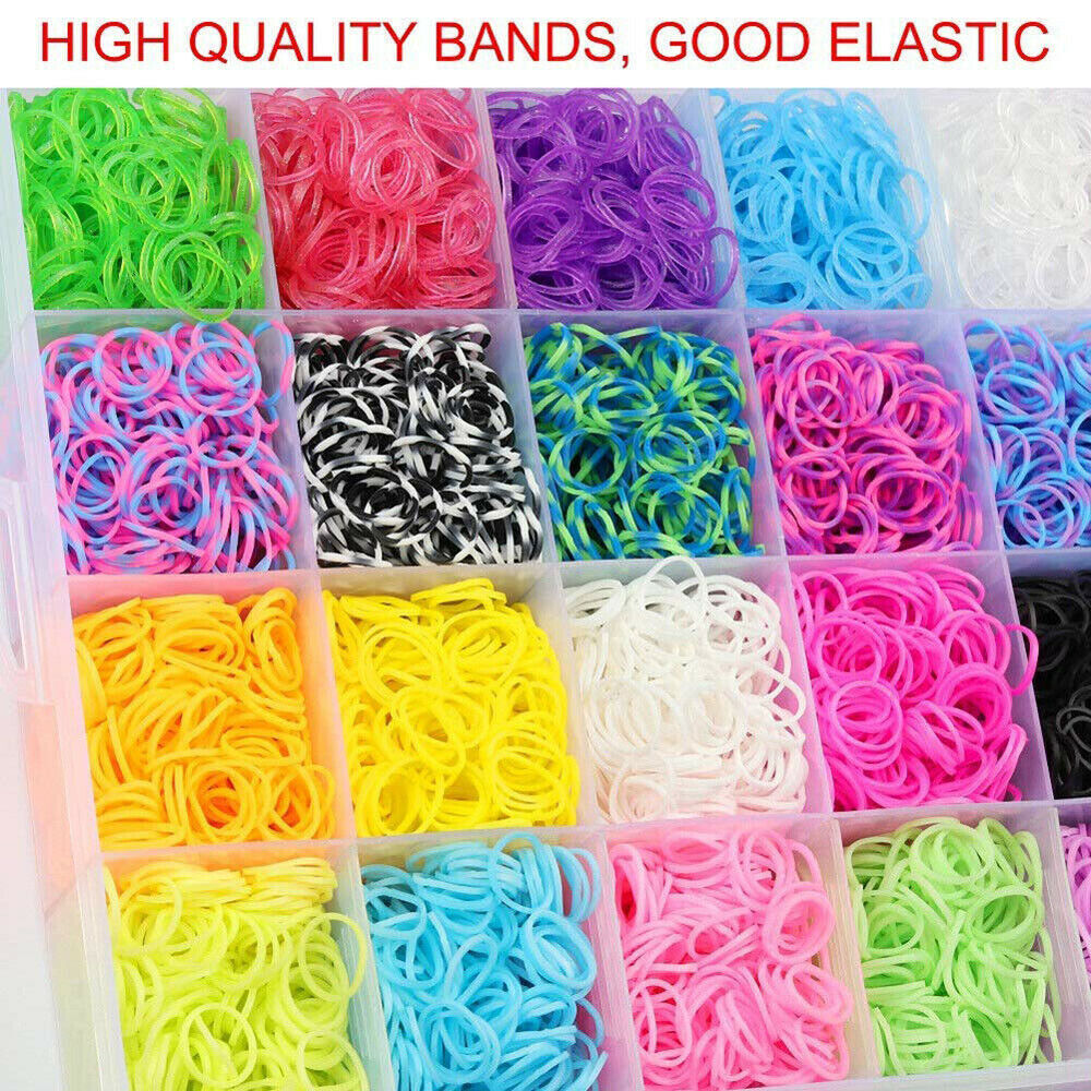 15000Pcs Kit Box Rubber Loom Bands Children Mult-color Make Woven Bracelet DIY 2