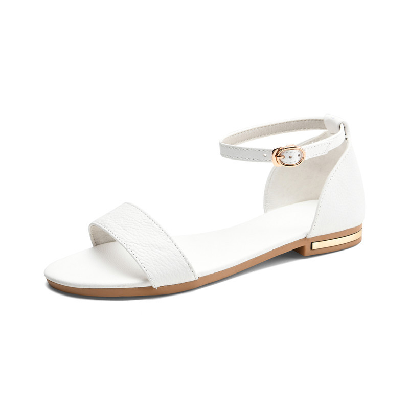Flat Sandals Women's Leather Non-slip Soft Sole Word Belt