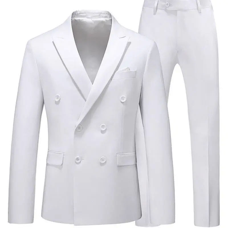 Men 2 Pieces Slim Fit Casual Tuxedo Suit Male