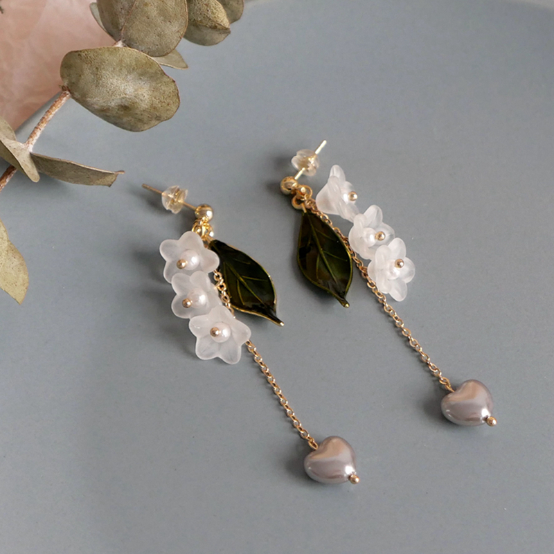 Title 8, Forest Bell Orchid Earrings with Sweet Female T...