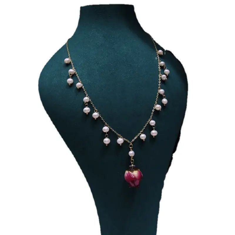 Eternal Rose Natural Freshwater Pearl Necklace 5-6mm Nearly Round Micro Flaw Fashion Dress Dinner Party Ornament