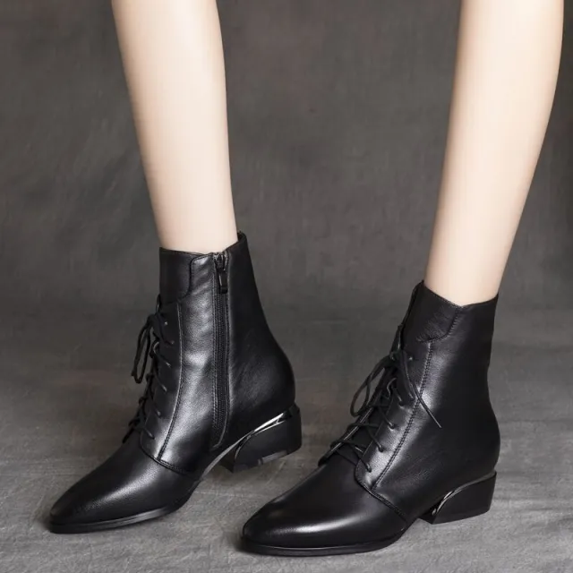 New Style British Short Boots Women's Chunky Heel Fashion Black - Shop at LoveMi