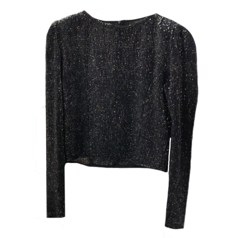 Title 6, Womens Unique Design Sequined Long-sleeved T-s...