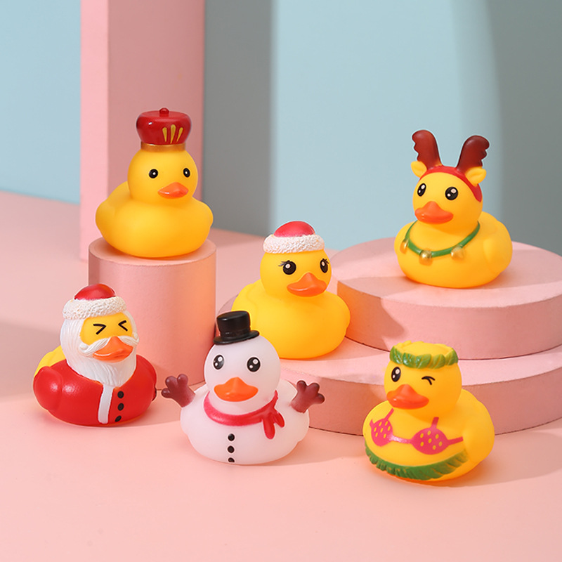 Title 4, Vinyl Christmas Antlers Small Yellow Duck Water...