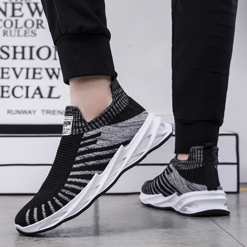 Title 8, Sock Mesh Shoes Men Stripe Sneakers Lightweight...