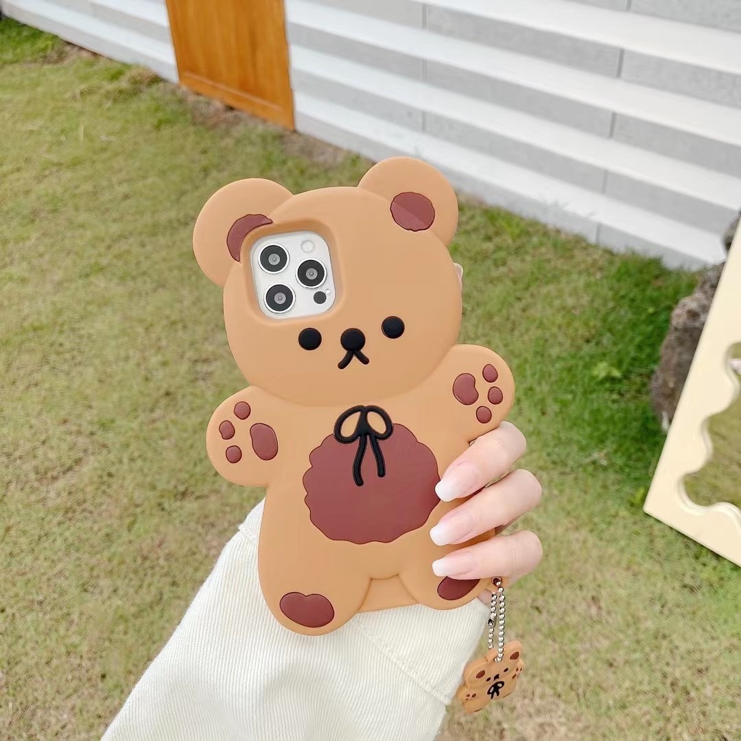 Teddy Bear Mobile Phone Case Cartoon Anti-drop Soft Silicone