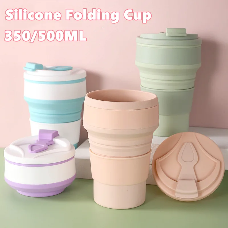 Kitchen Gadgets Folding Cup Collapsible Mug with Cover Coffee