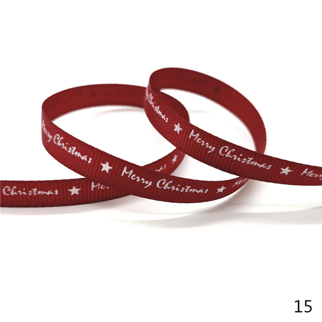 Size 5 10mm Christmas Ribbon Printed Grosgrain Ribbon