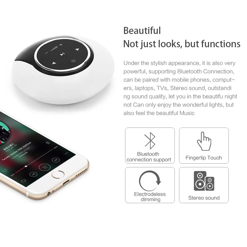 Creative Bluetooth Subwoofer Stereo Speaker LED Desk Lamp Stepless