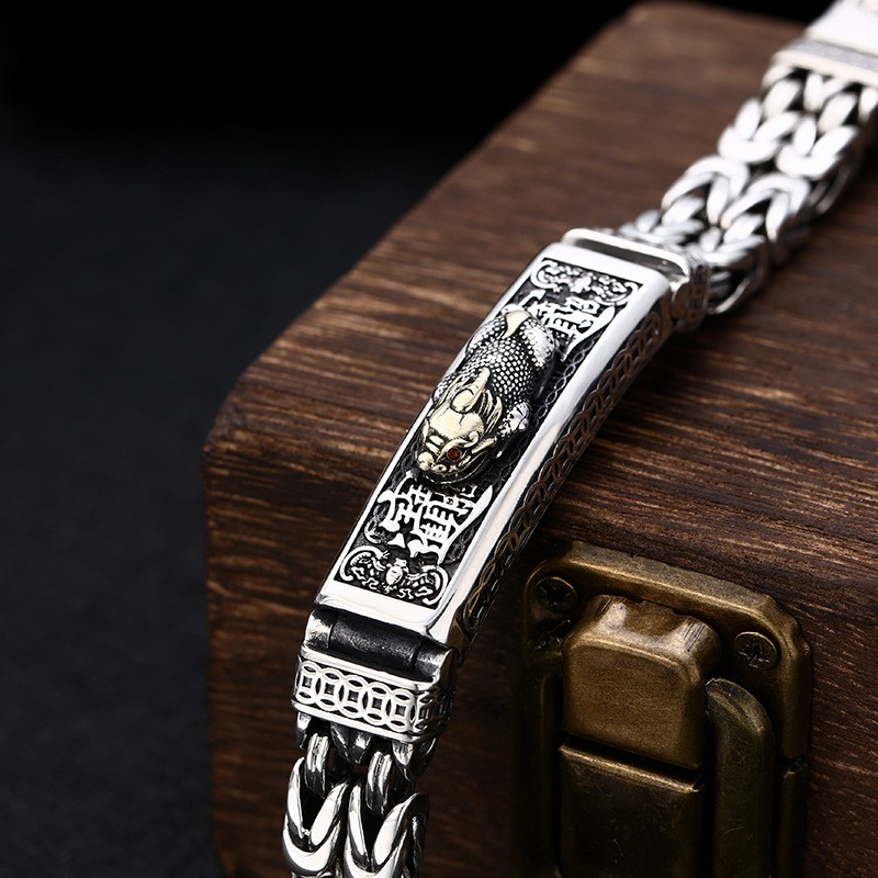 Title 1, Mode Antike Pixiu Thai Silber Armband