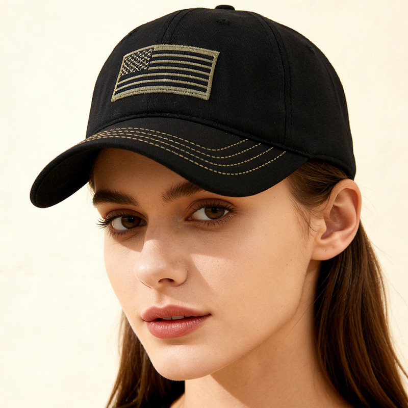 European And American Fashion Embroidered American Flag Baseball Cap With Soft Top, Wide Brim, Adjustable Sunshade, Baseball Cap Suitable For Outdoor Outings