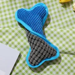Teddy Toy With Dog Sound Bone Model Bite Resistant Pet Supplies Corn Fleece Lining Toy To Relieve Boredom - Blue - View 1