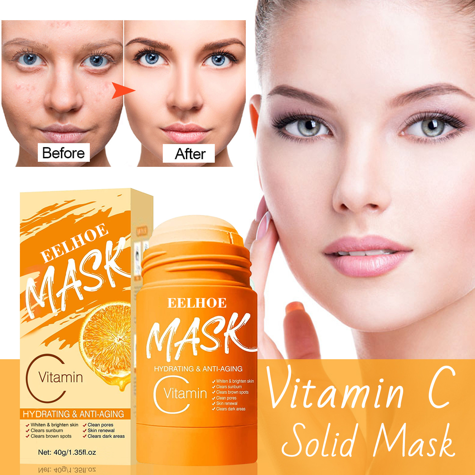 Clean Face Mask Beauty Skin Green Tea Clean Face Mask Stick Cleans Pores Dirt Moisturizing Hydrating Whitening Care Face Tools