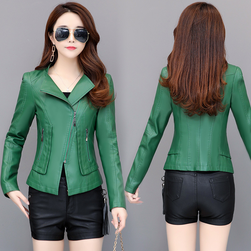 Women's Fashion Versatile Motorcycle Leather Jacket