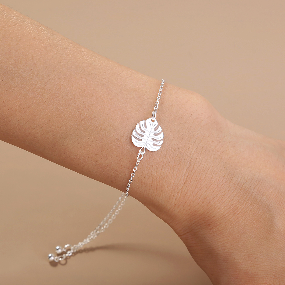Silver Leaf, glow-in-the-dark shrink bracelet