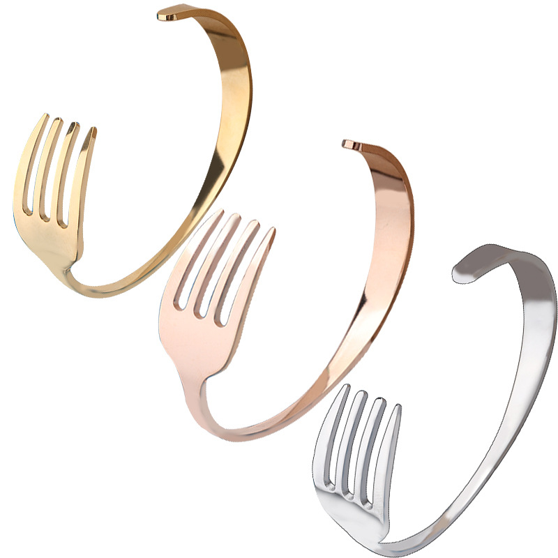 Fork Shaped Stainless Steel C-shaped Bracelet