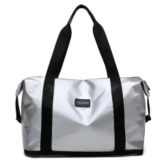 New Single-layer Expandable Trolley Travel Handbag - Silver - View 1